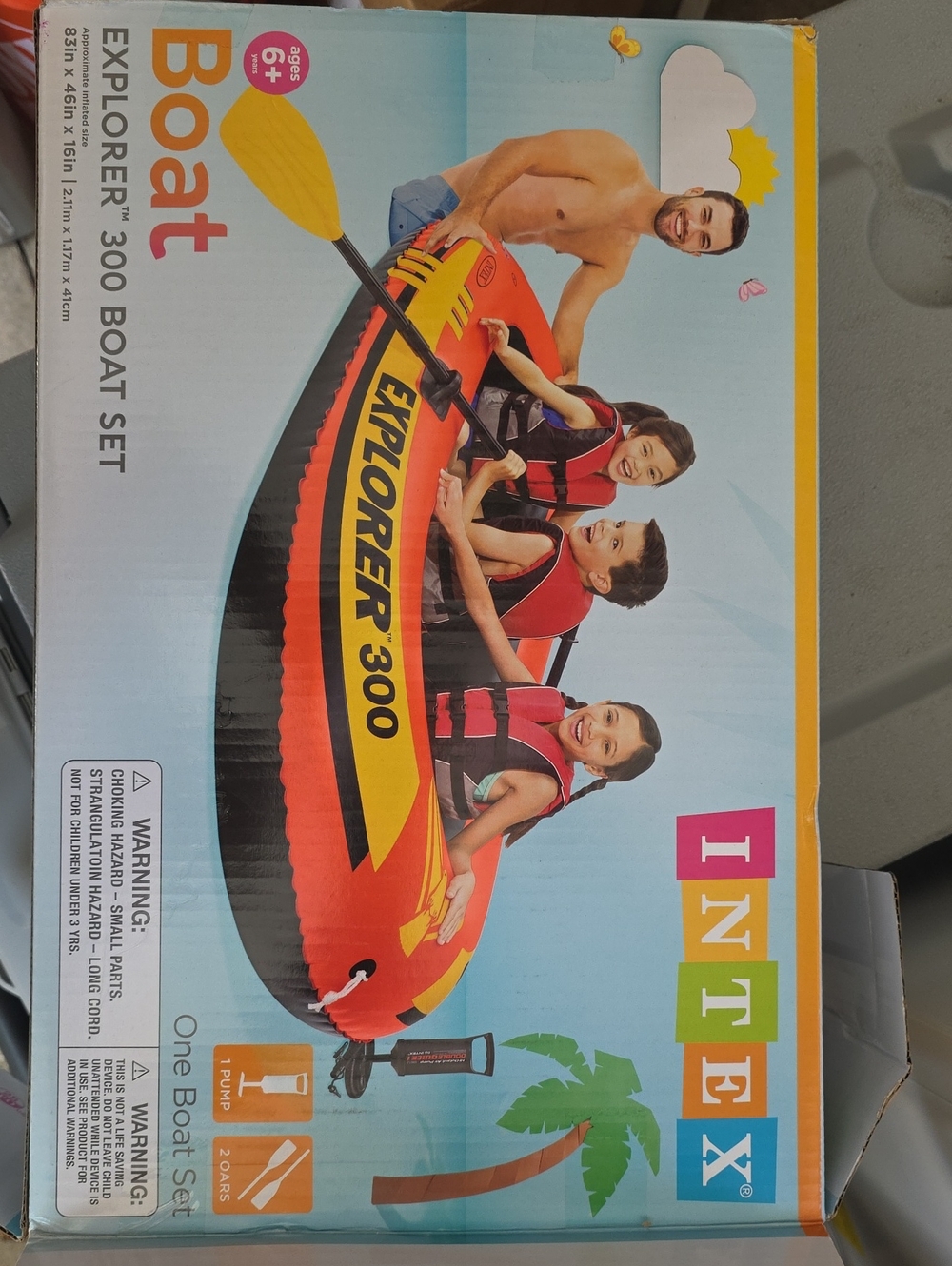 Intex Explorer 300 Inflatable Boat - Red & Yellow